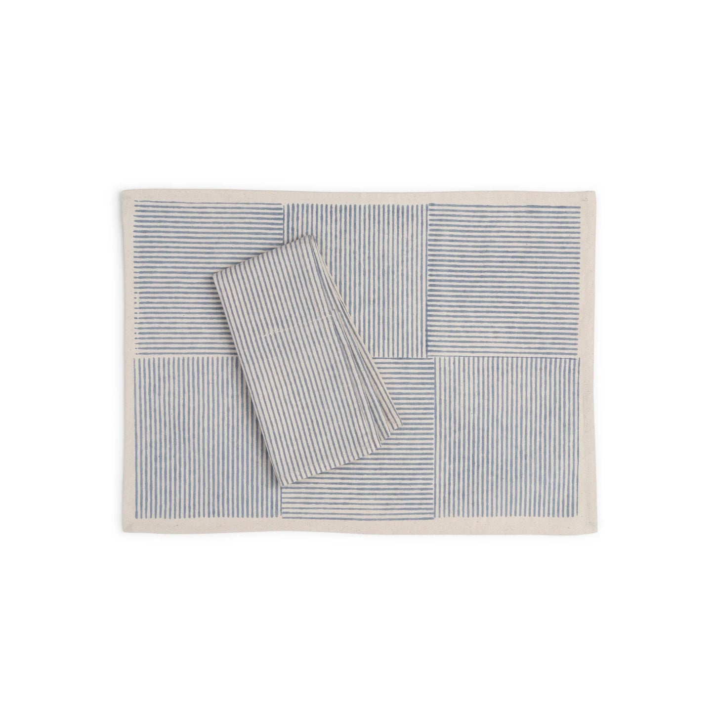 FIELDLINE Placemats. Set of 4. Hand Block Printed Kora Cotton – Fair Trade – Artisan Made