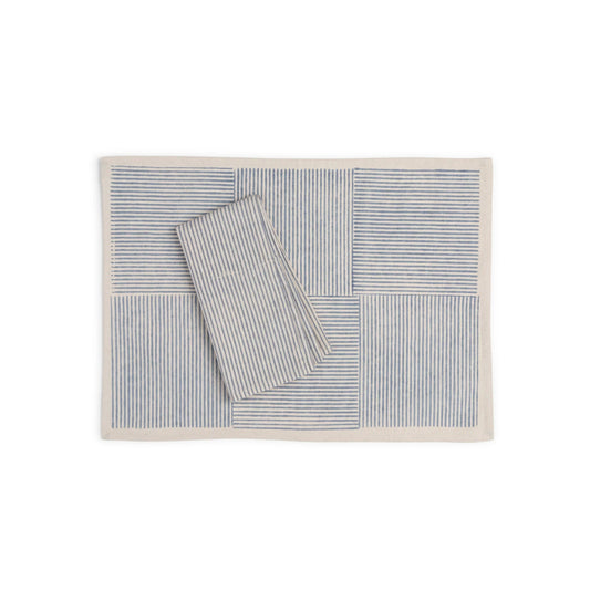 FIELDLINE Placemats. Set of 4. Hand Block Printed Kora Cotton – Fair Trade – Artisan Made