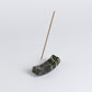 Smile gemstone incense holder - serpentine green
