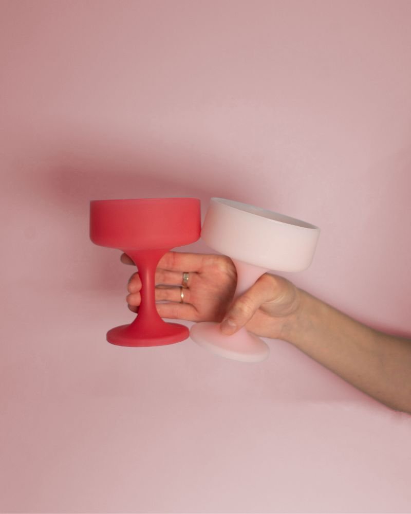 cherry + blush | mecc | silicone unbreakable cocktail glasses