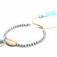 Beaded Shell Tassel Bracelet Light Blue