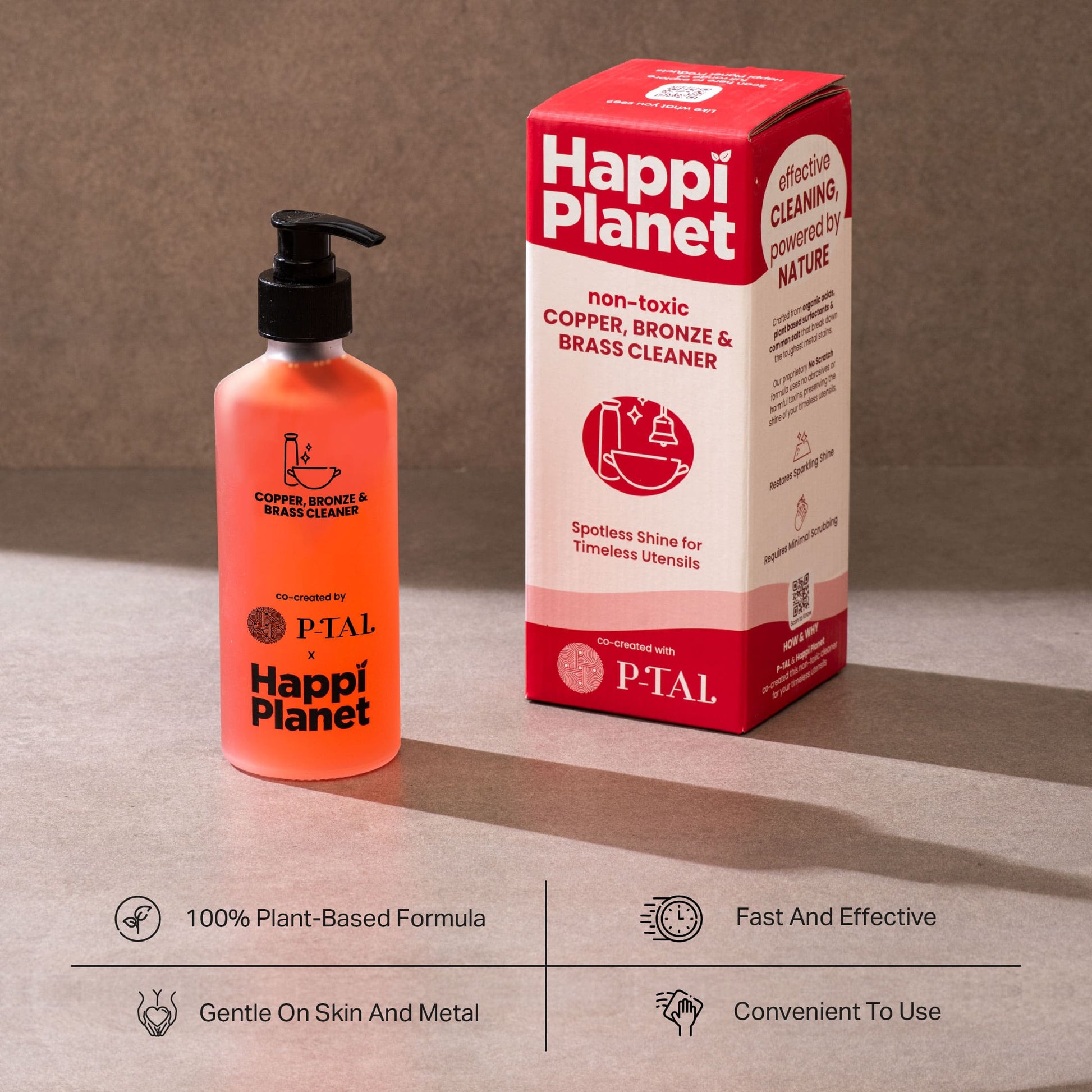 P-TAL Copper & Brass cleaner 10 Fl Oz | Non Toxic Tarnish Remover Gel | Plant Based and Eco-Friendly Metal Cleaner