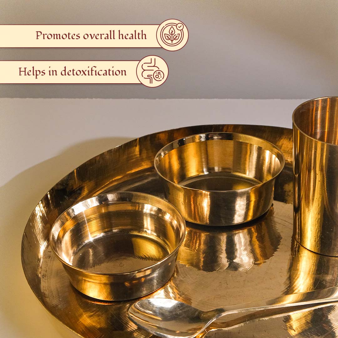 Bronze (Kansa) high hiped plate (Thaali) Set (13.5")