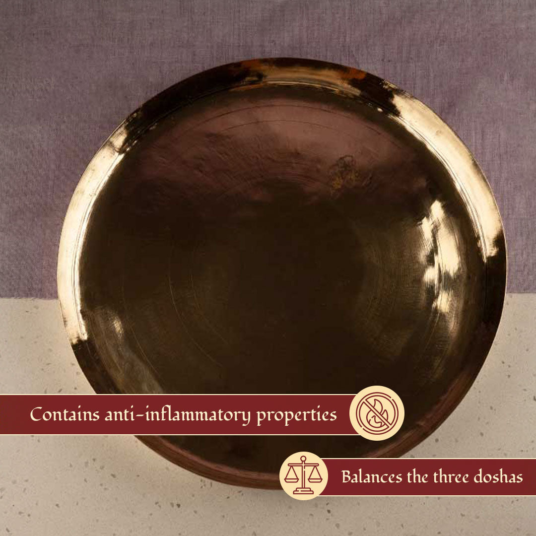 Bronze (Kansa) high hiped plate (Thaali) Set (13.5")