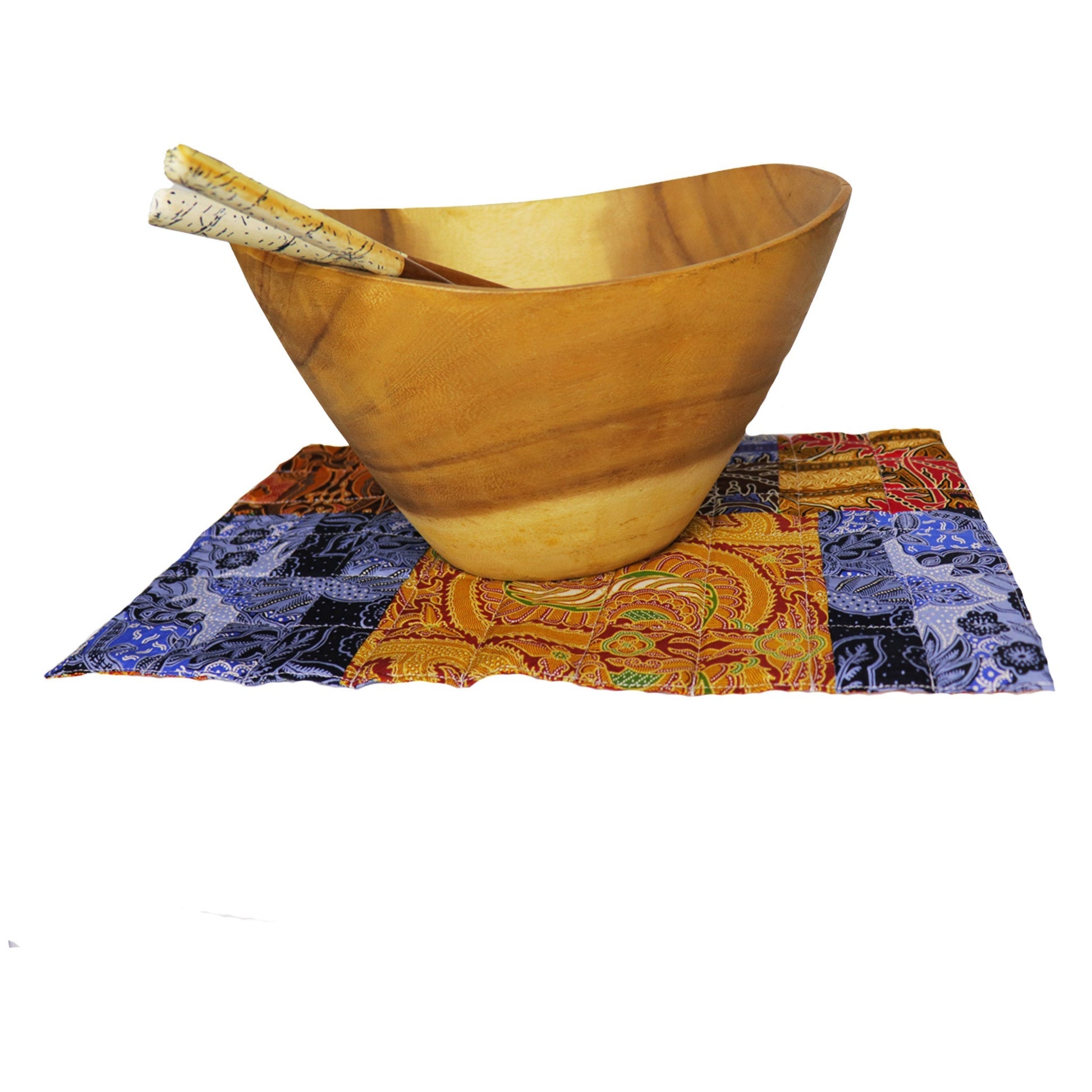 Quilted Printed Batik Placemat Set, Patchwork Edition (Set of 2)