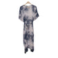 Hand Dyed Kaftan Dress Rayon Vegan Eco-friendly Material, Maxi, Long, Vine Navy