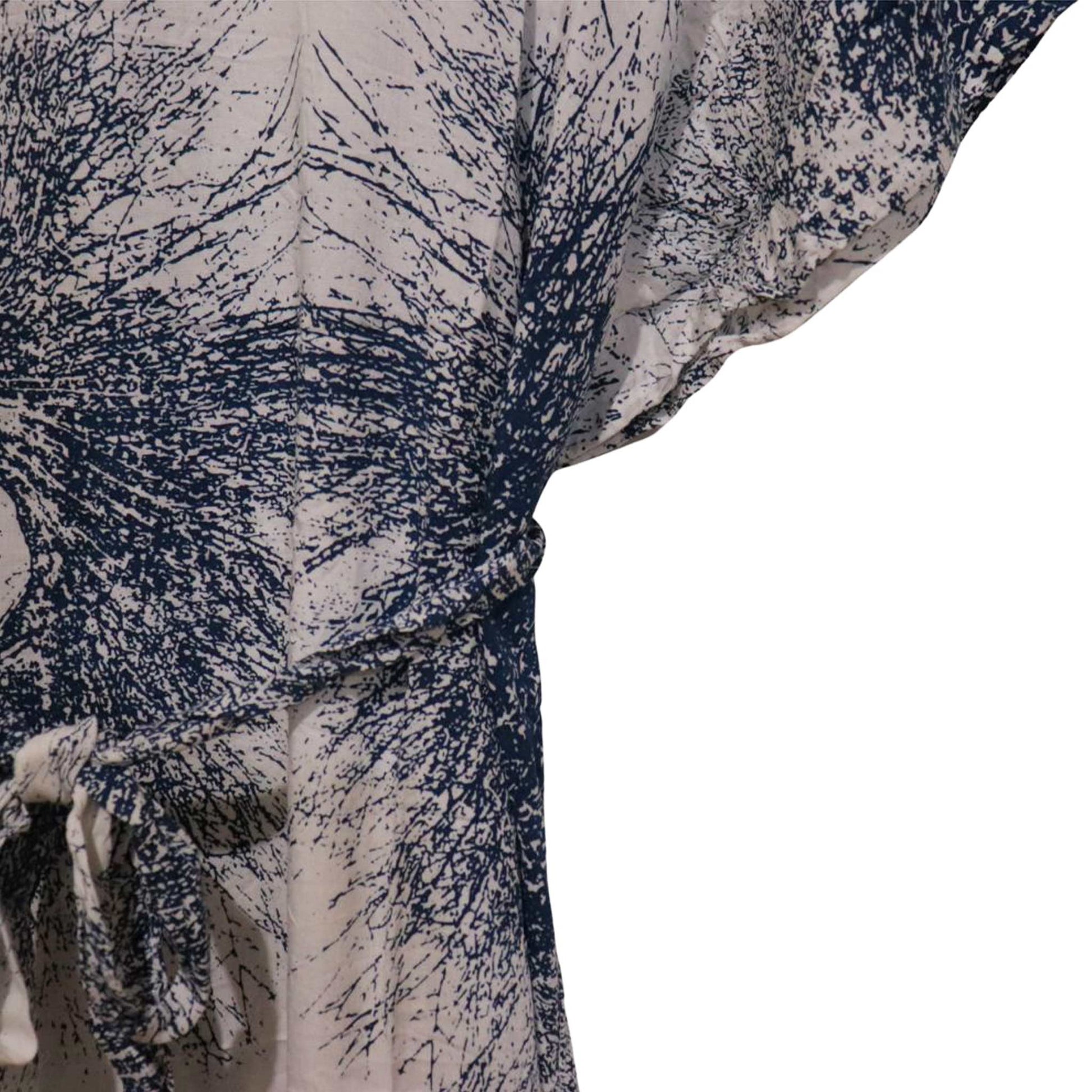 Hand Dyed Kaftan Dress Rayon Vegan Eco-friendly Material, Maxi, Long, Vine Navy