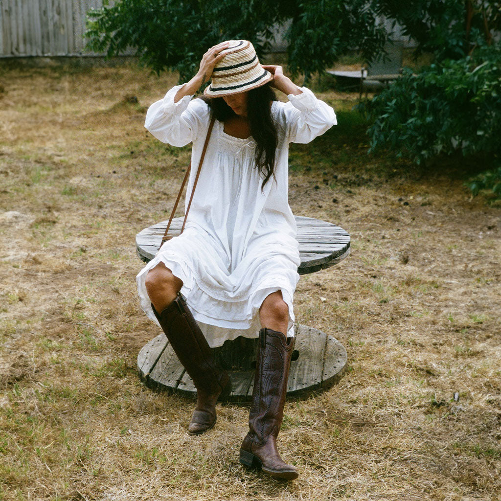 [WS] Fall Bucket Hat - Creme Striped