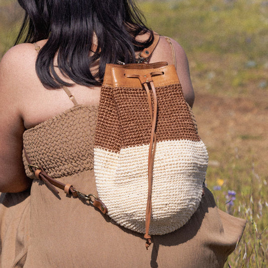 [WS] Transito Woven Mini Backpack | Brown-White