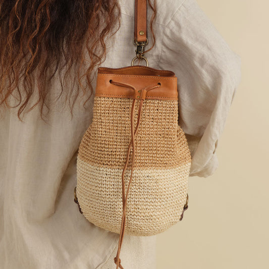[WS] Transito Woven Mini Backpack | Natural-White
