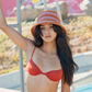 Summer Bucket Hat - Hibiscus Pink Red Stripe