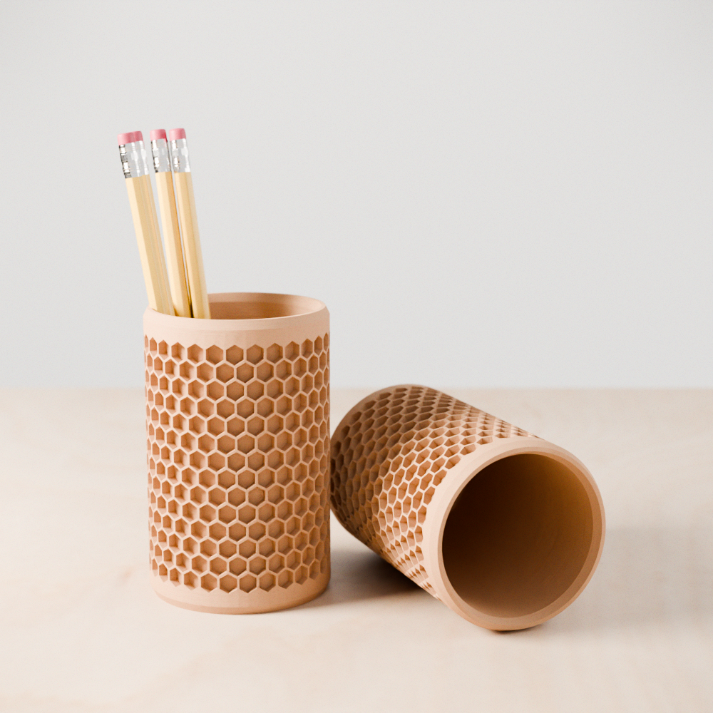 Modern Honeycomb Pencil Holder