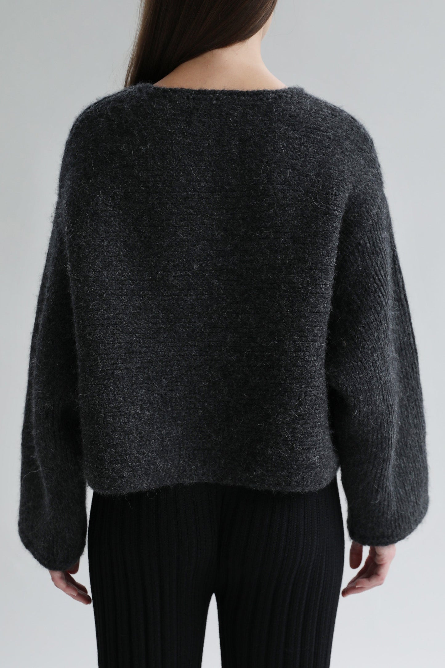 MOMO HANDKNIT CARDIGAN - CHARCOAL
