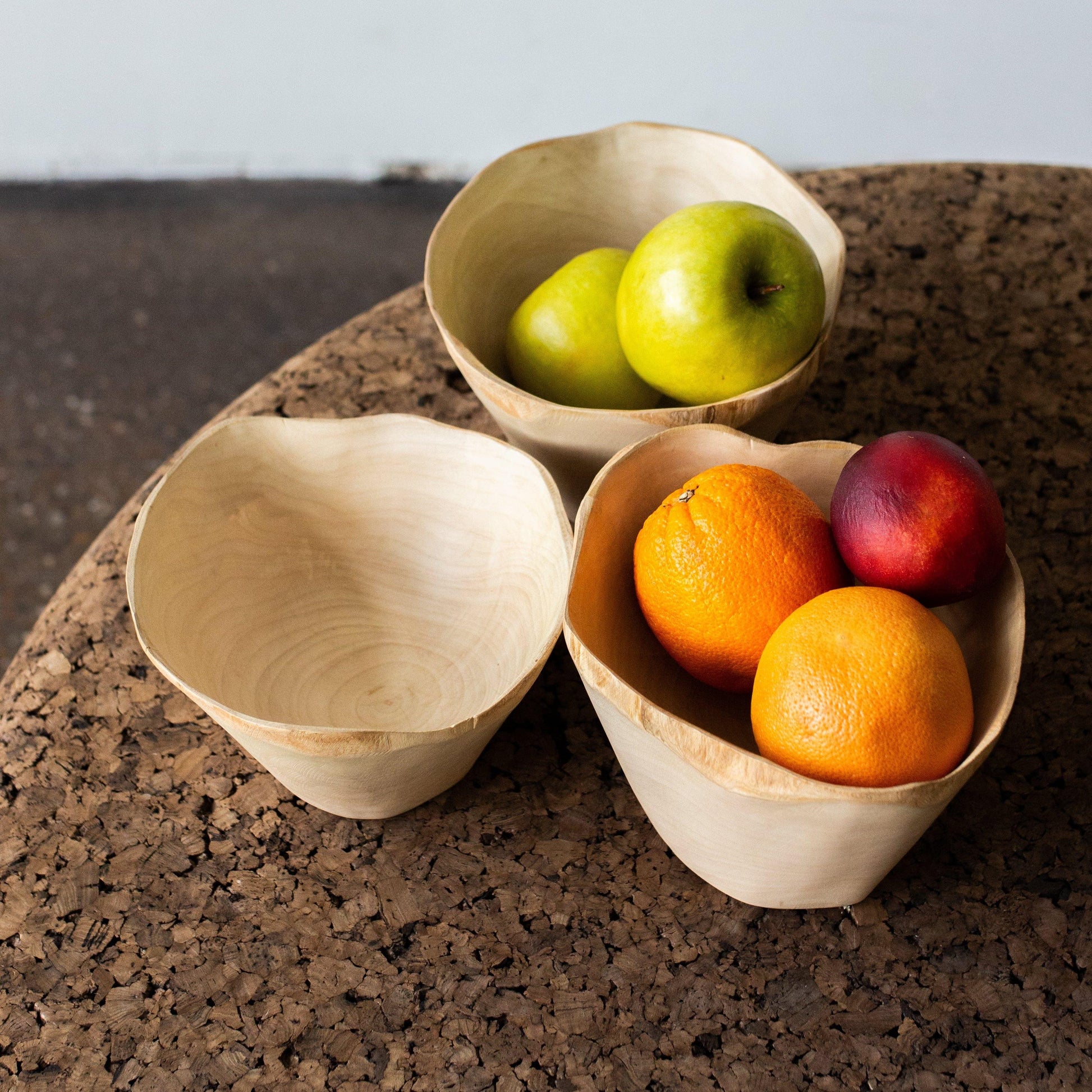 Jacaranda Hand-carved Wood Trinket Bowl