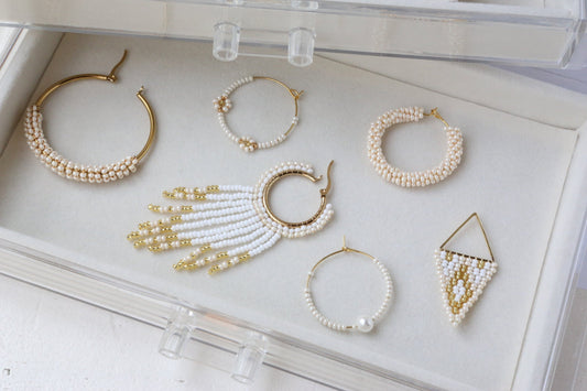 Pearl Hoop Embera Earrings