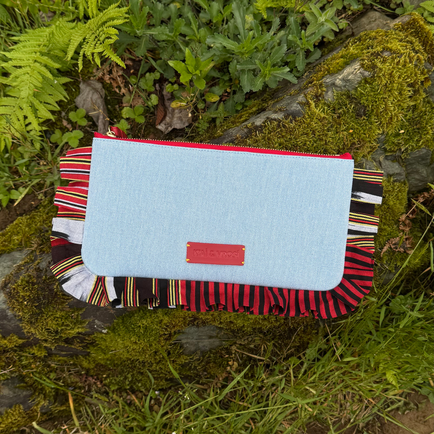 Medi - Light Denim Clutch Bag