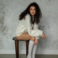 TOMO MIX CABLE HANDKNIT - IVORY