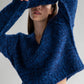 V NECK BOUCLE PULLOVER - SKY NAVY