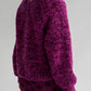 V NECK BOUCLE PULLOVER - FUCHSIA AUBERGINE