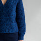 V NECK BOUCLE PULLOVER - SKY NAVY