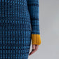 VIRA V NECK DRESS - COBALT MARL