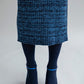 VIRA V NECK DRESS - COBALT MARL