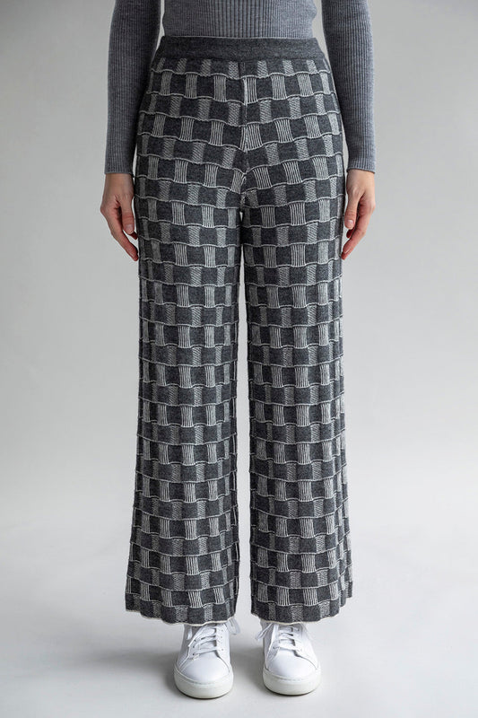 ZOE TROUSERS - GREY IVORY