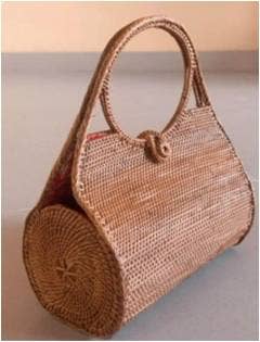 The Winding Road - Ata Vine Handwoven Roll Handbag from Bali