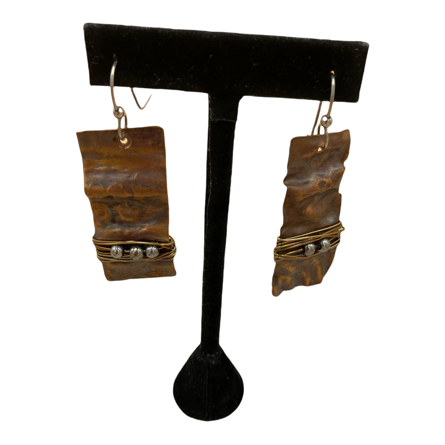 Handcrafted Copper and Sterling Silver Earrings
